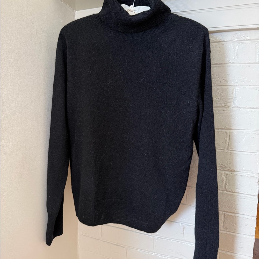 100% Cashmere Tuckernuck Black Turtleneck Sweater